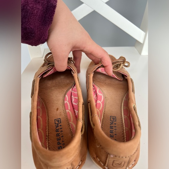 Sperry Top-Sider Camel with Pink Inner Trim and Soles Size 7 - Picture 9 of 9